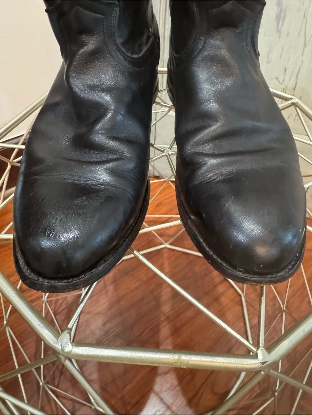 Justin black leather roper boots, cowboy size 9